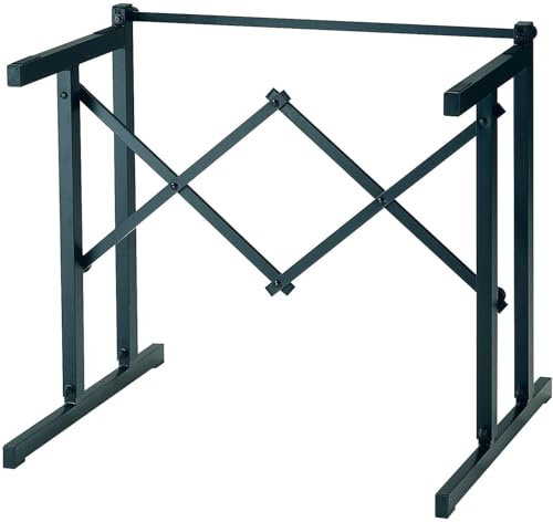 K&M 18880 Keyboard Ausbautisch Schwarz aus Aluminium - Höhe 63 bis 96 cm sehr variabel - Klappbar für mobilen Einsatz