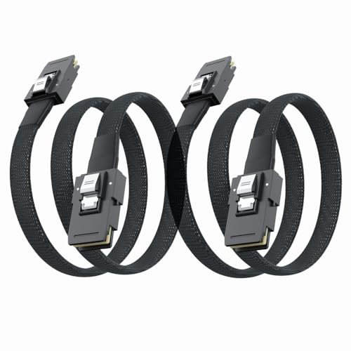 10Gtek® [x2 pcs Mini SAS SFF-8087 to SFF-8087, 6G Internes SAS Cable, 100-Ohms, 0.8-Meter(2.64-ft)