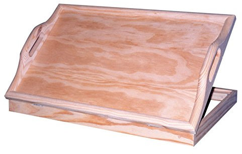 Bandeja cama atril. Con patas plegables. En madera natural, para pintar.