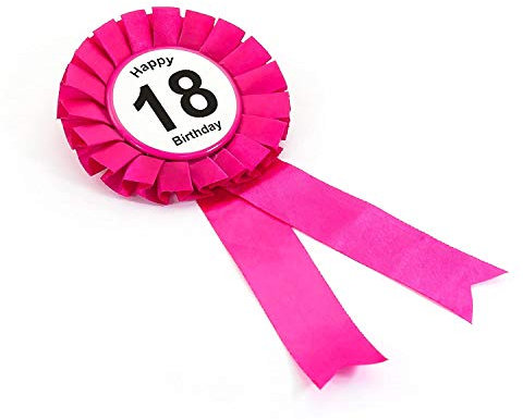 Oblique-Unique® Geburtstag 18. Birthday Button Brosche Pink Happy Birthday