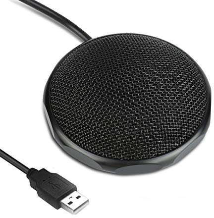 ICOUVA Conference USB Microphone for Meeting Business Computer PC, Laptop,Desktop,Mac & Macbook, Portable Table for Online Chatting, Calls, Meeting, Video Conference(Black)