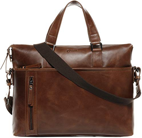 BACCINI große Laptoptasche echt Leder - 15.4 Zoll Laptop Business-Tasche LEANDRO - Umhängetasche Aktentasche mit extra Laptop-Hülle - Ledertasche Herren und Damen handgefertigt