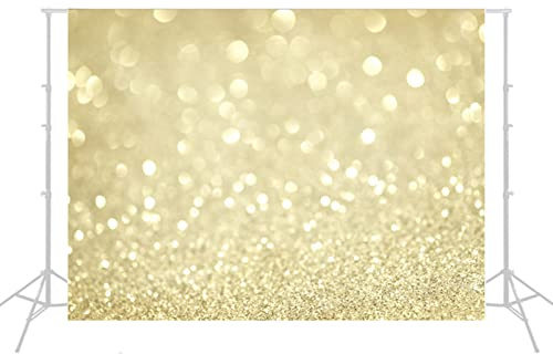 jiuzcare Fotohintergrund Gold 2 x 1,5 m, Fotoleinwand Glitzer Golden Dot, Fotobox Fotografie Fotowand Dekoration für Hochzeit Party Geburtstag Studio, Photo Booth, glänzender Hintergrund, Bokeh Look