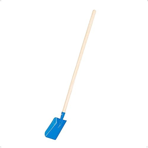 Rekord - Kinderschaufel aus Metall - 95 cm Gartenschaufel mit Holzstiel | Strandschaufel in Blau für Kinder ab 3 Jahren, stabiler 76 cm Holzstiel zum Graben im Garten und Sandkasten