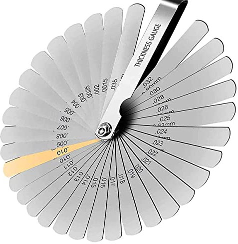 LiFangSotre Stainless Steel Feeler Gauge Spessimetro, Strumento di Regolazione della valvola,del Gioco metrico e Imperiale a Doppia marcatura per misurare la Larghezza o Lo Spessore dello Spazio