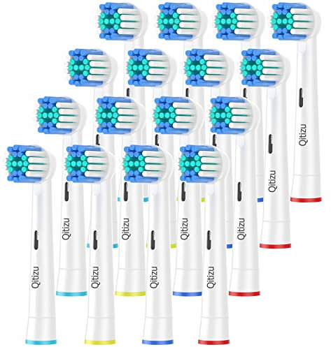 Qitizu Toothbrush Head Compatible with Oral b Braun Electric Toothbrush, Precision Replacement Brush Heads for Pro Smart Genius, Efficient Clean -16 Pack