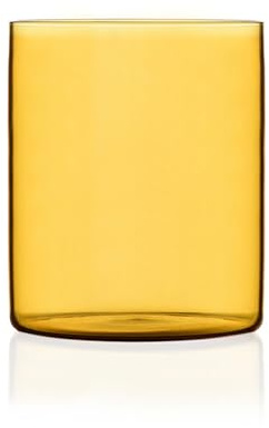 Ichendorf Milano Bicchiere Acqua Giallo | Collezione Cilindro Extra Light Colore | 43 cl | Vetro Borosilicato | Fatto a Mano