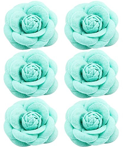 iSpchen Damen Brosche,6 Stück elegante Vintage Kamelien Blumen Broschen Ansteckblume Haarspangen Blumen Corsage Pins Haarschmuck Kleidung Dekorative Anstecknadel für Kleider,Hüte Anstecker Kragen