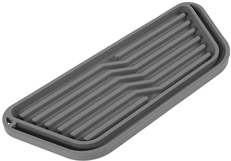 DOITOOL Vassoio Drenante in Silicone Per Acqua Frigorifero Antiscivolo e Flessibile Tagliabile Su Misura Protezione Versamenti Per Vaschette Erogatori Grigio