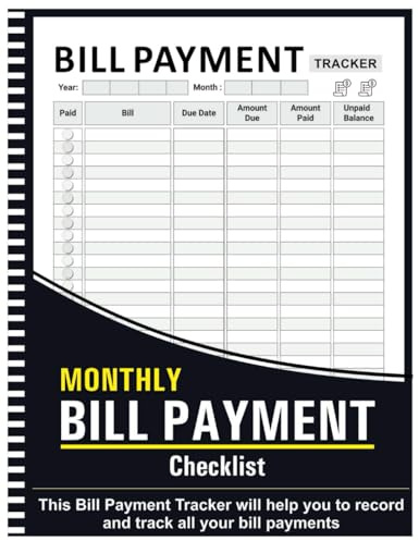 Bill Tracker Notebook: Monthly Bill Payment Checklist - 8.5 x 11 100+ Pages