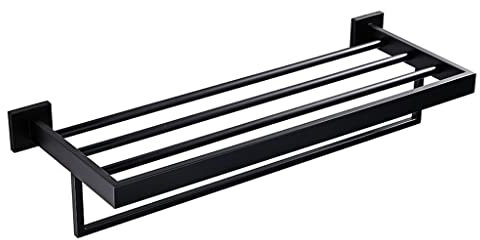 Handtuchständer 304 Edelstahl Handtuchhalter Wandmontage schwarz Lager Rack Handtuchhalter Badezimmer Zubehör Home Shower Room Supplies Handtuchstange (Size : 7 3/8)