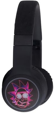Bigben Rick & Morty - Auriculares inalámbricos Bluetooth V5.0 2 en 1, diseño Iluminado con micrófono para Hacer y Tomar Llamadas telefónicas. Controles de Auriculares y Diadema Ajustable.