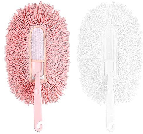 Flisdtry Spolverino riutilizzabile per la pulizia di fessure e mobili, polvere elettrostatica, rosa e , 2 pezzi