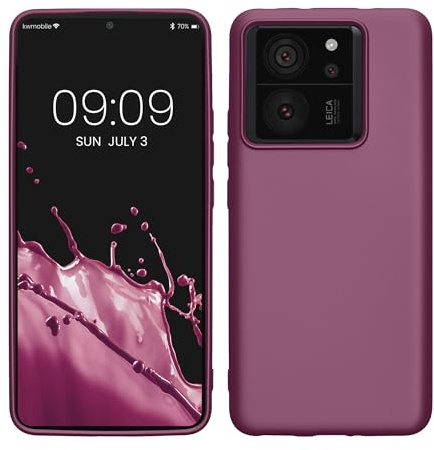 kwmobile Funda para Xiaomi 13T / 13T Pro Carcasa - Case TPU y Silicona Ultrafino - Antigolpes con Bordes elevados - Apto Carga inalámbrica - Lavanda Metalizado