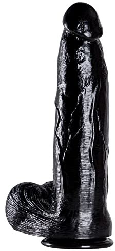 33 cm XXL Monster Dildo für G-Punkt Stimulation, Realistischer Riesen Dildo Big Black Cock mit Saugnapf, Anal dildo Herren Schwarz Groß Penis, AnalDildo Sexspielzeug für Paare Frauen Gay