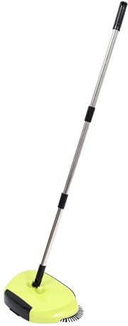 CHILDWEET Hand Push Sweeper Broom and Dustpan 3-in-1 Floor Sweeper with 360° Rotating Cleaning Mop for Hard Floors Household Use Random Color