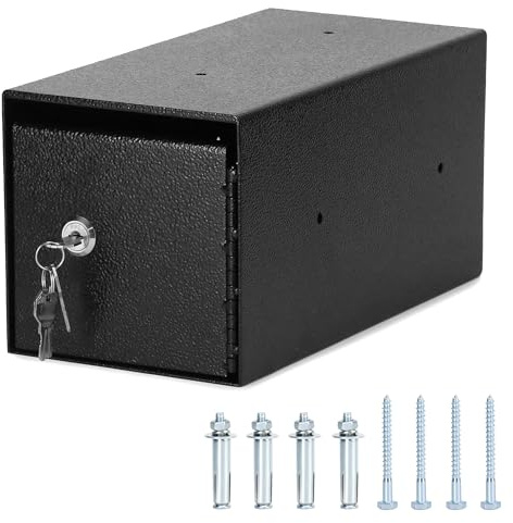 QWORK Heavy-Duty Key Lock Depository Drop Safe Lock Box with Anti-Theft Slot for Cash,Key, Receipts, Document Storage - for Small Businesses, Retail