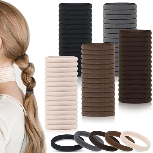 100 Nahtlose Haargummis Für Damen Und Mädchen, Pferdeschwanz-Halter | Elastisches Nylon, Alltagstauglich Für Sport, Arbeit Und Reisen,Strumpffüller für Damen und Mädchen