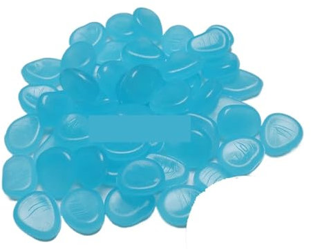 Leuchtsteine 50 Stück leuchtende leuchtende Steinkiesel for den Garten, die im Dunkeln leuchten, leuchtende Gartensteine, Felsen for Gehwege, Gartenwege, Terrassen, Rasendekorationen (Color : Blue)