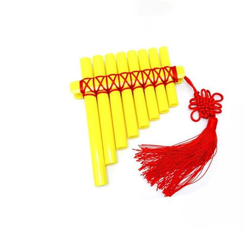 Panflöte Instrument 8-Rohr-Auspuff Aus Kunstharz Handgefertigtes Musikinstrument Gelb