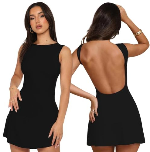 Vestido Mujer Elegante Vestido Confort Vestidos Verano Mujer Sexy Falda Media LargaVestidos Ajustado de Cuello Redondo
