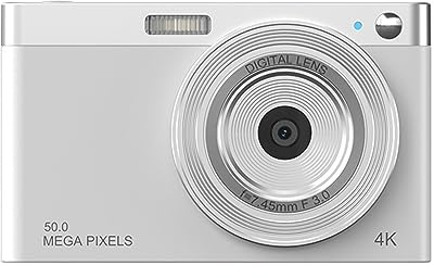 nmbhus 50 Megapixel HD Microsingola Fotocamera 4K Video Retro VLOG Selfie Camera(White)