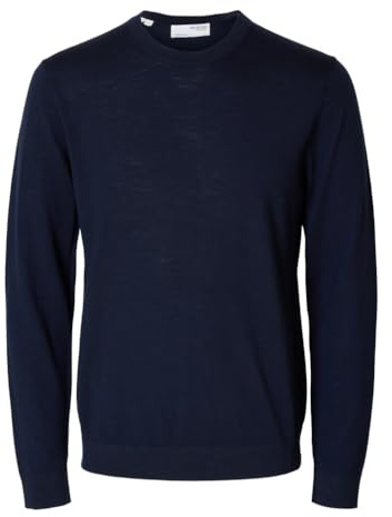 SELETED Homme SLHTRAY LS Knit Merino Crew Neck Noos, Blazer Blu Marine, XL