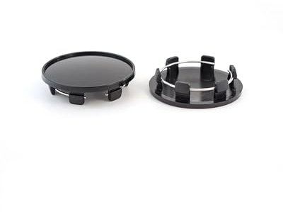 Radkappe 4 Stück, 69 mm, kein Logo, Radnabenkappen, Schwarz, Silber, Radnabenabdeckung, strapazierfähige Ersatzabdeckung Universal Radzierblenden(Black)