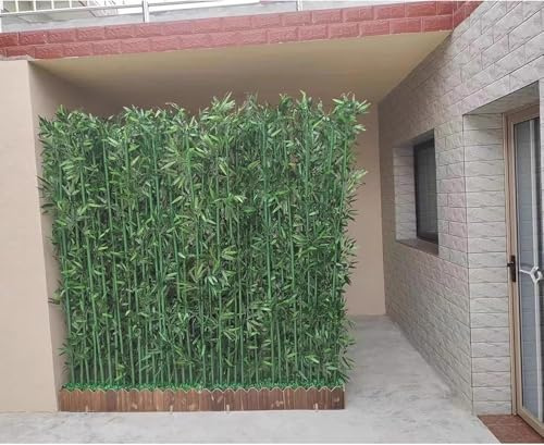 Separè da esterno Simulazione di bambù Albero di piante artificiali con pentola, Divisorio alto 180 cm, Recinzione per la privacy della partizione del cortile(80x18x18.5cm-14 Pole)