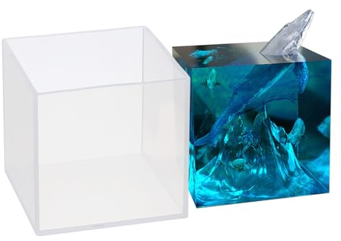 PATIKIL 2.1 Gran Molde Cuadrado de Resina, Moldes de Silicona para Cubos para Fundición de Resina en Blanco para Manualidades DIY Decoración Del Hogar, Herramienta para Hacer, Blanco