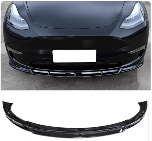 Ywooon Lèvre Avant pour Tesla Model Y 2020-2024, Becquet de Lèvre de Pare-Chocs Avant, Protection de Pare-Chocs Aérodynamique, Kit de Carrosserie de Remplacement, Noir Brillant