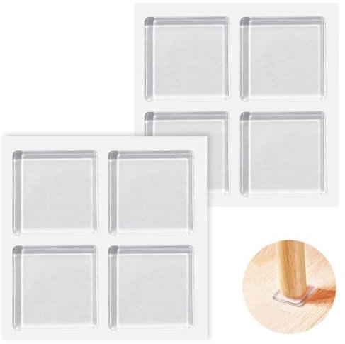 Patins Anti-Vibration pour Machine à Laver - Bamyli 8 Patins en Caoutchouc Autocollant 4x4cm, Réduction du Bruit et Stabilisation pour Lave-Linge et Sèche-Linge