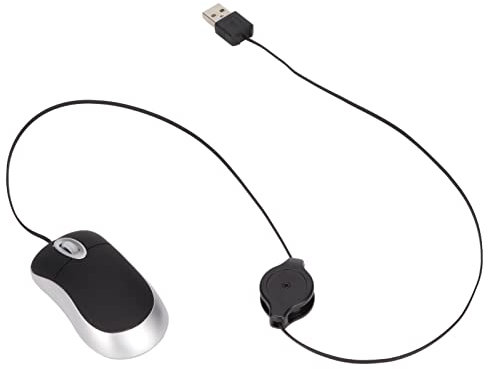WOHPNLE Souris de Fil, Ordinateur Portable de Souris Filaire 68 cm, Souris de Souris Confortable Souris USB rétractable Souris silencieuse de Souris Portable silencieuse pour PC Desktop