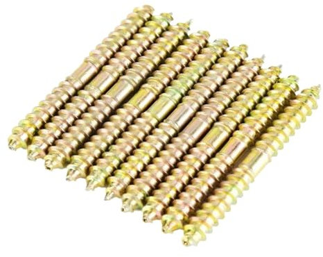 KLNCXC Schraubenbolzen Doppelkopfschrauben, selbstschneidende Schraube, Holzschrauben mit doppelseitigem Gewindekopf, 10 Stück, 6 x 60 mm, verzinkter Eisendübel, selbstverbinder for Möbel