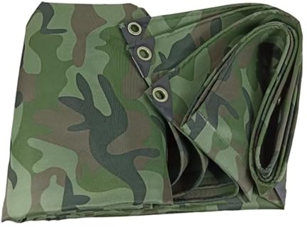 Canvas Tarpaulin 1x1.5m 1.2x1.5m 1.8x2.4m 2x3m 3x4m 3x6m 4x6m, Waterproof Heavy Duty Tarpaulin Sheet Cover for Outdoor Furniture Ground Sheet，Green Camouflage(1.2x1.8m(3.9ftx5.9ft))