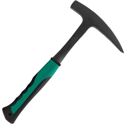 Martello da geologo multiuso in acciaio con alberi in fibra di vetro e manico ergonomico adatto per scheggiature su roccia e progetti fai da te