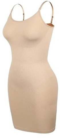 MTKSFDC Fond De Robe Invisible Robes gainantes for Femmes, Gaine Amincissante, Gaine Amincissante, rehausseur de Fesses, Body, Caraco, sous-vêtements féminins(Nude,S)