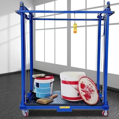 Andamio Elevador De Andamio Eléctrico Móvil con Rueda Universal Plataforma Elevadora Multifuncional con Control Remoto para Almacén Sitio De Construcción Fácil De Usar,Azul,3.5M