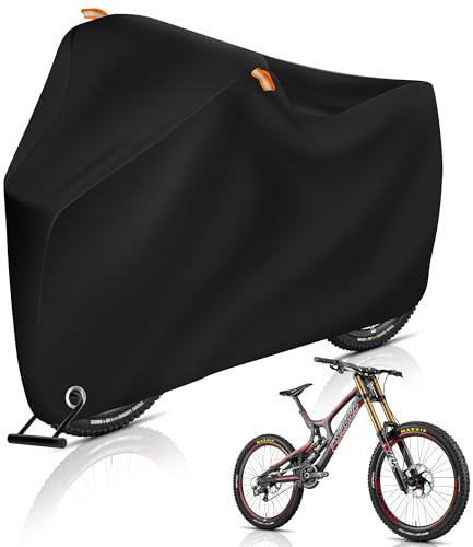 Fahrradabdeckung Wasserdicht für 1-2 Fahrräder , Fahrradgarage Wetterfest Outdoor Fahrrad Abdeckplane 210D Fahrradplane Regenschutz, Fahrrad Garage Abdeckung Schutzhülle 200*70*110 cm