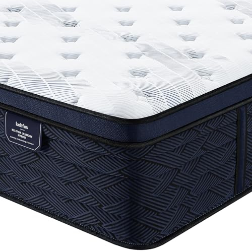 Keltfos King Size Mattress 14 Inch, Firm Feel 7-Zone Hybrid Mattresses Extra Lumbar & Hip Support,Deep Sleep Pain Relief Contouring Bed in a Box, Fiberglass-Free, CertiPUR-US Certified,100-Night Trial