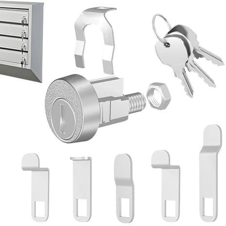 Ahuuen Serrure Pour Boîte Aux Lettres Avec Clés De Remplacement,Remplacement Serrure Meuble Bureau Zinc | Fournitures Jardin Maison Pour Entrée Cour Allée Jardin Piscine Patio Balcon Terrasse