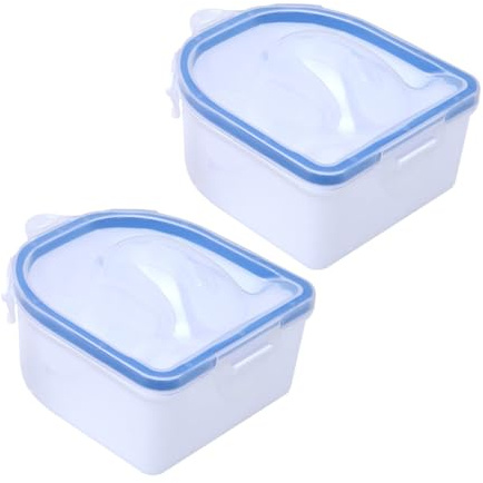 Gatuida 2piezas Recipiente Para Remojar Las Manos Azul Herramienta De Belleza Para Salón De Belleza Utilizado Para Quitar Esmalte Permanente y Removedor De Esmalte De Uñas