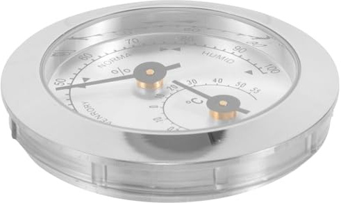 NIYANGLE Violin Hygrometer Moisture Meter for Instrument Care with Zinc Alloy and Abs Material, Easy Installation, Silver Colour, Sleek Design Suitable for Musicians and Guitar Cases