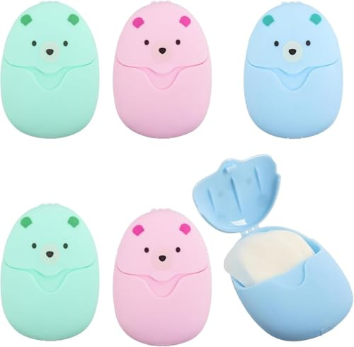 KIMHOME Lot de 300 mini feuilles de savon de voyage jetables avec boîte en plastique pour la maison, les voyages, le camping et les activités de plein air