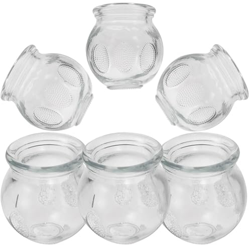 Outanaya Set De 6 Ventouses De Massage En Verre Pour Thérapie Cupping, Stimulation Circulation Sanguine Et Relaxation Musculaire, Usage Personnel
