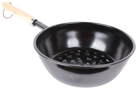 Storage Basket Chimney Starter Safe Wood Handle BBQ Grill Tools Charcoal Portable Outdoor Camping Barbecue Brazier Charcoal Fire Pot,Sports