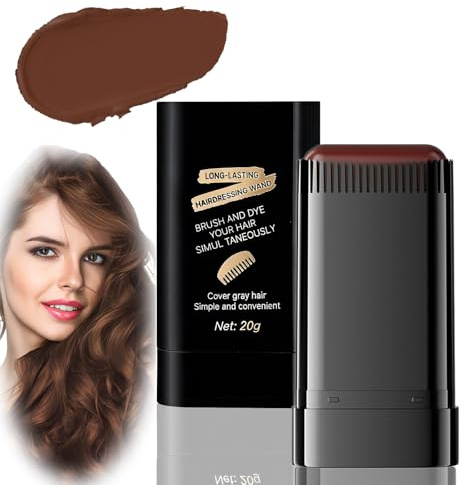 Instant Hair Colour Stick with Built-In Comb - Waterproof, Quick Touch-Up for Grey Coverage, Portable Root Concealer for Men & Women, Long Lasting Temporary Color, Semi Permanent Hair Dye