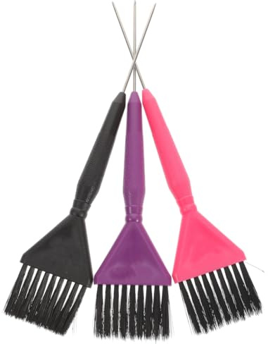 Veemoon Pinceaux à Teinture Capillaire Couleur Aléatoire Lot de 3 Noirs en PC pour Application Uniforme Prise en Main Confortable, pour Salons de Coiffure Professionnels