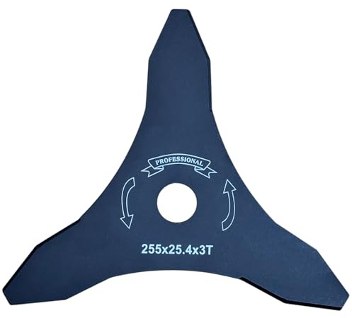 topolenashop Lama per Decespugliatore a 3 Denti Ø255 mm – Disco di Ricambio in Acciaio con Foro Centrale 25,4 mm per Taglio Erba e Sterpaglie – 07853