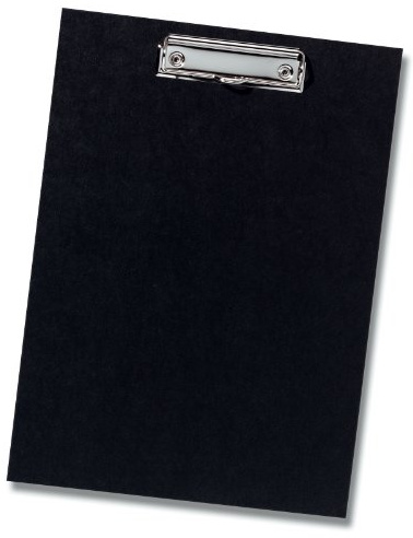 Klemmbrett 10842417 A4 blau Kraftpapierbezug Klemm-Mechanik mit Aufhaengeoese (einzeln, schwarz)
